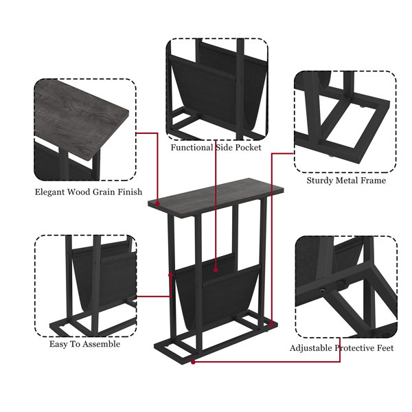 Borough Wharf Holifield Side Table with Storage & Reviews Wayfair.co.uk